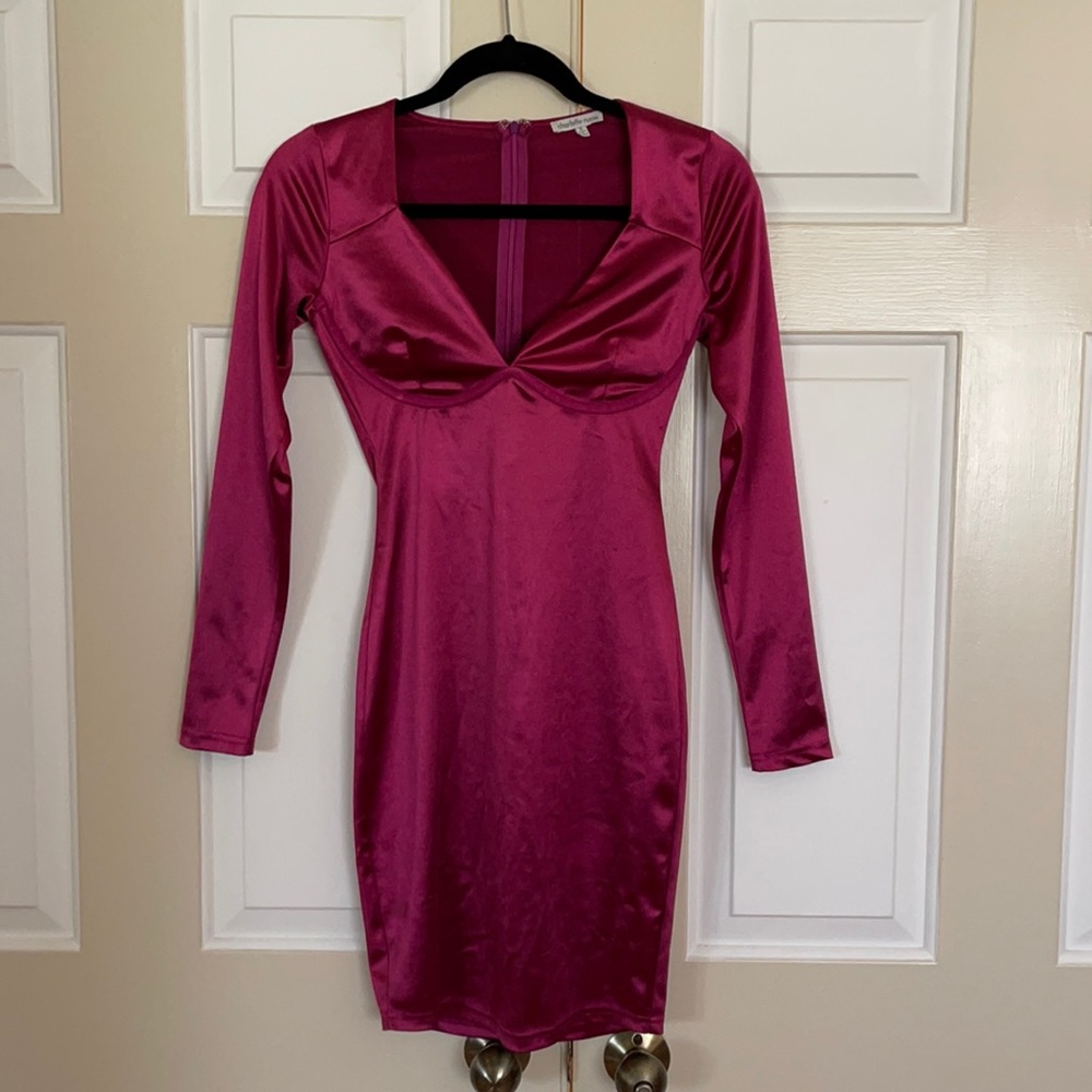 Cute satin underwire mini dress